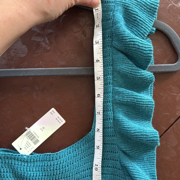 Blue Ribbed Sheath Dress - Picture 9 of 10